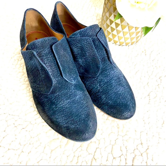 Miss Sixty Marlene Navy Blue Suede Slip On Heeled Oxford Shoes Size 40 - Picture 2 of 11
